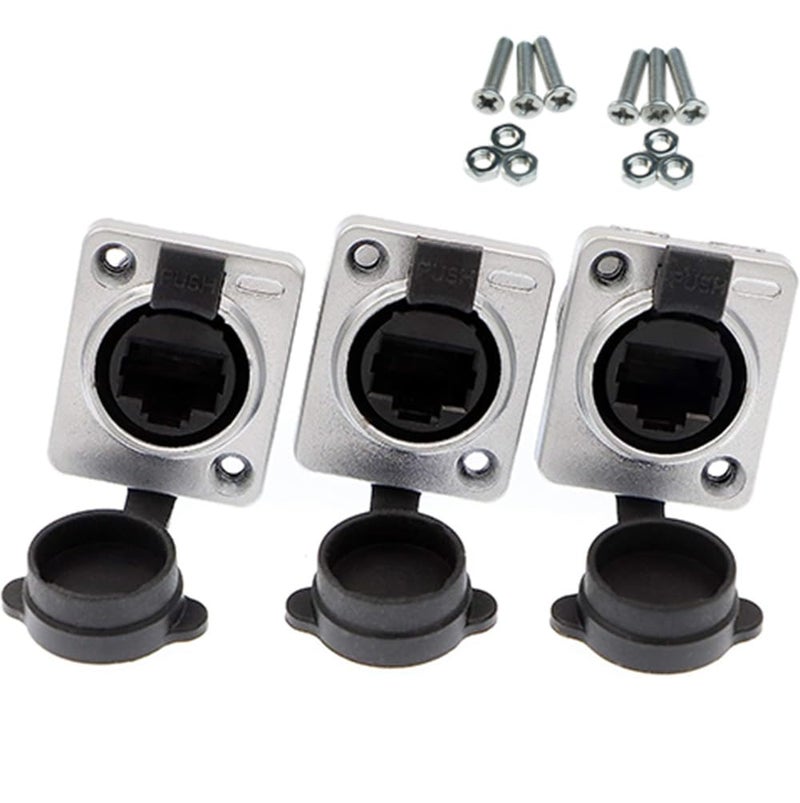 Uonecn RJ45 Waterproof Connector Dust Plug 3 PCS RJ45 Connectors IP65 Mount Ethernet Panel Connector. - Image 1